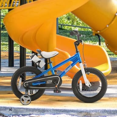 Royalbaby Kids Bike Boys Girls Freestyle BMX Bicycle with Training Wheels Kickstand Gifts for Children Bikes 16 Inch Blue - Image 9