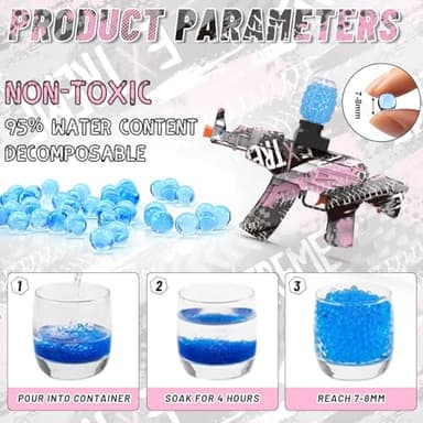 Electric Gel Ball Blaster, AKM High Speed Automatic Splatter Ball Blaster, Rechargeable Pistol Splatter Blaster with Digital Screen, Splatter Ball Toy for Outdoor Shooting Game, Ages 14+. - Image 4