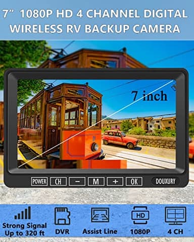 FHD 1080P 2 Digital RV Wireless Backup Camera System for RV Trailer Truck Bus Motorhomes 5th Wheels 4CH 7'' Monitor Highway Monitoring System IP69K Waterproof Super Night Vision Strong Signal - Image 6