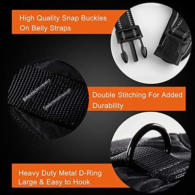 PHOEPET No Pull Dog Harness Medium Reflective Front Clip Vest with Handle,Adjustable 2 Metal Rings 2 Buckles(L, Grey) - Image 5