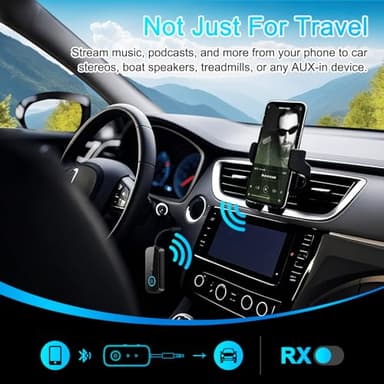 Premium Pro Bluetooth 5.4 Transmitter Receiver,Airplane Audio Adapter,Wireless Transmitter for TV/Travel Flight,Airline,Gym.Supports to 2 AirPods/Headphones,Bluetooth Receiver for Car/Home Stereo - Image 7
