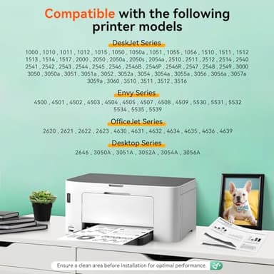 Printer Ink 61 61XL Black Compatible for HP 61 Black Ink Cartridge Work for Envy 4500 5530 4502 5535 Officejet 4630 4632 4635 DeskJet 2540 1010 3050a Printer Ink Cartridges(2 Black) - Image 2