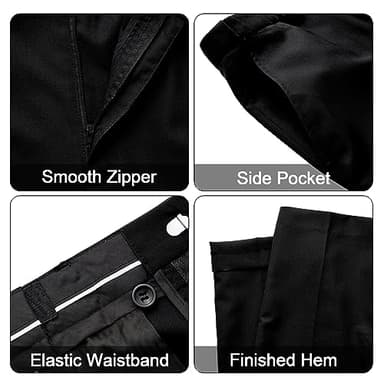 MAGE MALE Mens 3 Piece Suits Slim Fit Tuxedo Suit Set Soild Prom Wedding Suits One Button Blazer Vest Pants Set with Bow Tie Black - Image 5