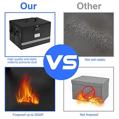 EXLIFBAG File Organizer, Fireproof File Box with Lids, Important Document Organizer Box with Lock, Portable File Folder Organizer with Handle - Image 7