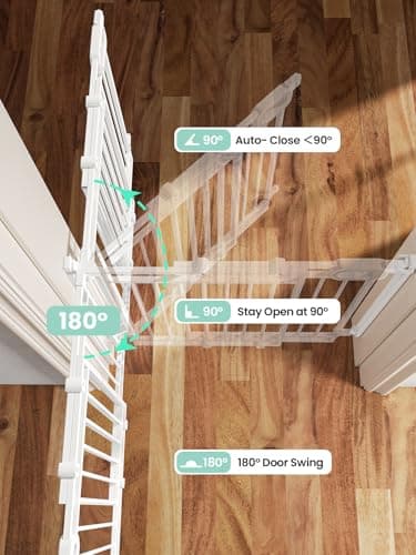 Mom's Choice GROWNSY Baby Gate No Bottom Bar, Adjustable Width 26” to 36” for Child and Pet, Dog Gate with Auto-Close & One-Hand Operation, Screw-in Installation for Doorways and Indoor Use - Image 7