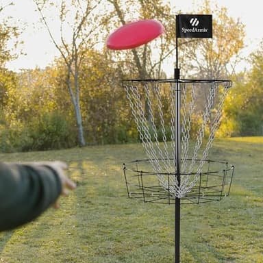 SpeedArmis Disc Golf Basket Targets - Portable Golf Baskets with Heavy Duty 12 Double Steel Chains, Come with 3pcs Discs - Image 2