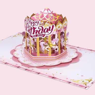 Airpark Granddaughter Birthday Card, 3D Happy Birthday Cards for Granddaughter, Funny Carousel Pop Up Birthday Cards, Pop Up Cards with Envelope, Birthday Gifts Decorations - Image 8
