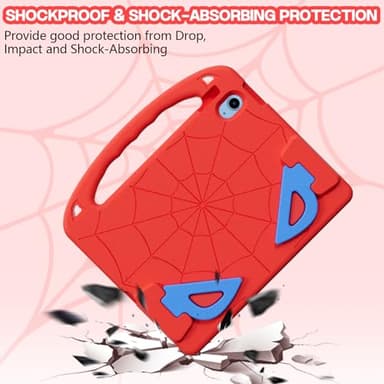LKOOZO Kids Case for iPad (A16) 11th Generation 11 inch 2025 / iPad 10th Generation 10.9 inch 2022, Shockproof Cover with Built-in Screen Protector and Stand, Red - Image 4