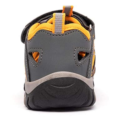 HOBIBEAR Boys Outdoor Closed-Toe Summer Kids Athletic Sport Sandals Lightweight-Grey/Orange - Image 4