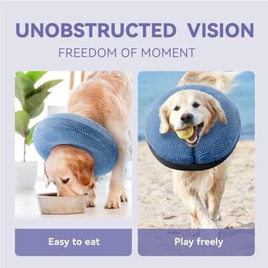 Loflaze Inflatable Dog Cone Collar - Dog Neck Donut Cone Collar Alternative After Surgery - Soft Cone for Large Medium Small Dogs Cats - Alternative Recovery E Collar (Blue, L) - Image 3