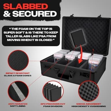 VALUN SLABPRO 160+ 4 ROW Graded Card Storage Box; Durable Sports, PSA Card Storage Box - Organizer Slab for Your Collection - For Baseball, Football, TCG, MTG Cards - Top Loader Design - Image 9
