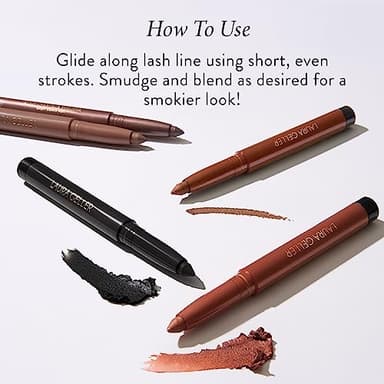 LAURA GELLER NEW YORK Kajal Longwear Kohl Eyeliner Pencil Duo - Dark Brown & Smoky Amethyst - Caffeine and Vitamin E - Smooth & Blendable Liner - Built-In Sharpener - Image 5