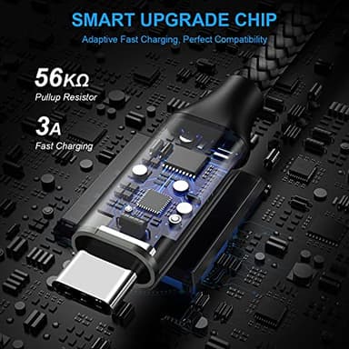 etguuds USB A to USB C Cable 5-Pack (3/3/6/6/10 ft), Fast Charging Type C Charger Cord for iPhone 16 15 Pro/Pro Max/Plus, for Samsung Galaxy S24 S23 S22 S21 S20 S10 A55 A54 Flip, Pixel, Moto G, Gray - Image 2