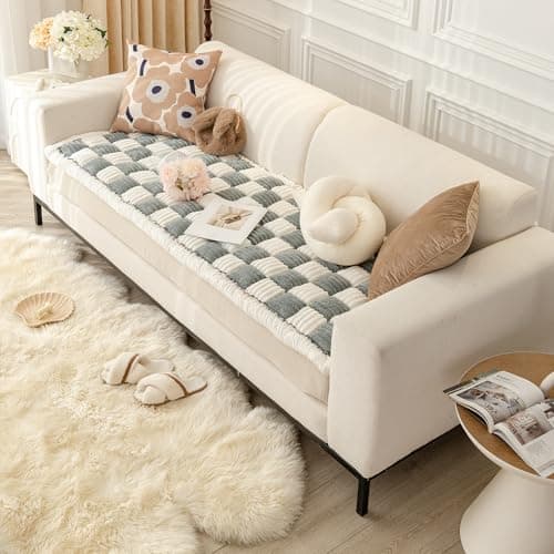 Awjcsv Couch Cover for Dogs Washable, Sofa Cover Protector, Couch Covers for 3 Cushion Couch Sofa Pet Friendly, Soft, Non Slip (27.6 x 59 Inch, Grey) - Image 1