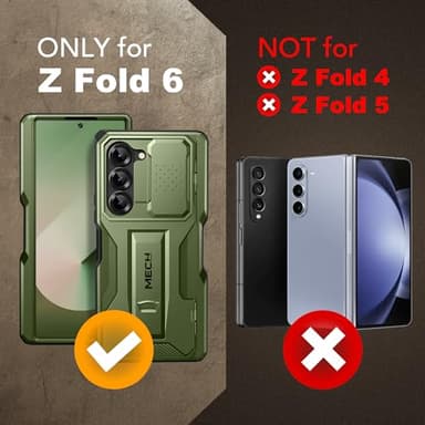 TONGATE for Z Fold 6 Case, [with S Pen Slot & Hinge Protection] [Tempered Glass Screen Protector] Full-Body Military Drop Phone Case for Samsung Galaxy Z Fold 6 with Kickstand & Belt Clip, Green - Image 9