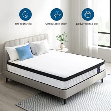 Inofia 10 Inch Full Hybrid Double Mattress in a Box - Medium Firm, Memory Foam & Pocket Springs, Fiberglass Free, Motion Isolation, Pressure Relief, Edge Support, 10-Year Support, CertiPUR-US - Image 8