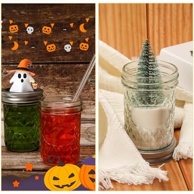 CycleMore Mason Jars 8 oz, 24 Pack Canning Jars with Mixed Color Airtight Lids, Half Pint Canning Jar Ideal for Fermenting, Jam, Honey, Pickling, Wedding/Shower Favors, DIY Decors - Image 7