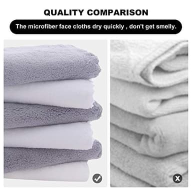 MOONQUEEN Microfiber Facial Cloths Fast Drying Washcloth 12 Pack - Premium Soft Makeup Remover Cloths - Highly Absorbent - Image 3