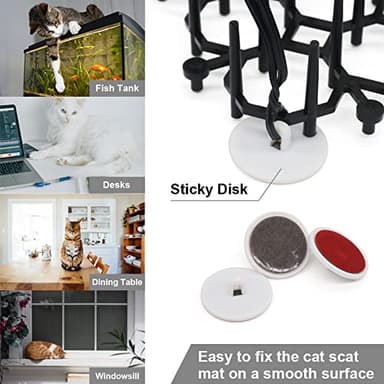 Ley's 24 Pack Cat Deterrent Mat, 6 x 8 in Scat Mat with Spikes, Keep Cats Away from Plants, Indoor Furniture & Outdoor Garden Fence – Pet Repellent Barrier - Image 5