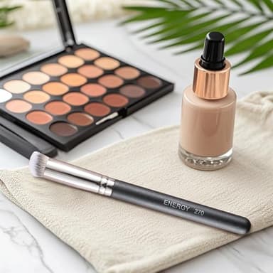 ENERGY Concealer Brush Under Eye Mini Angled Flat Top Kabuki Nose Contour Brush for Concealing Blending Setting Buffing with Powder Liquid Cream Cosmetic Pro Small Makeup Foundation brushes 270 - Image 9