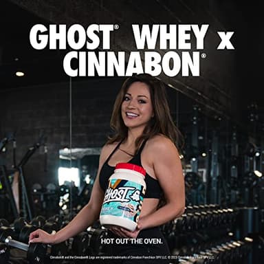 GHOST Whey Protein Powder, Cinnabon - 2LB, 25G of Protein - Cinnamon Roll Flavored Isolate, Concentrate & Hydrolyzed Whey Protein Blend - Post Workout Shakes - Soy & Gluten Free - Image 2