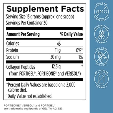 Designs for Health Whole Body Collagen Powder - Hydrolyzed Collagen Peptides Powder for Skin, Joint + Bone Health - Fortigel, Fortibone & Verisol Collagen for Women & Men, Unflavored (30 Servings) - Image 6