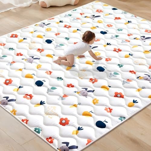 Odorless Premium Foam Baby Play Mat 79" x 71", Soft Microfiber Fabric Crawling Mat for Floor- Comfortable and Hypoallergenic, Non-Slip Cushioned Floor Playpen mat for Infants,Babies,Toddlers - Image 1