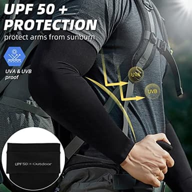 BHYTAKI 6 Pairs UV Sun Protection Arm Sleeves, UPF 50 Sports Cooling Arm Compression Sleeves for Men Women Teenager - Image 2