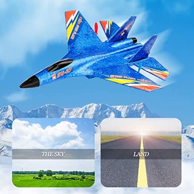 RoofWorld RC Plane Remote Control Glider Airplanes 2.4 GHZ 2 Channels, Easy to Fly RC Fighter, Remote Control Aircraft with Automatic Balance Gyro for Adult Kids Beginner - Image 7