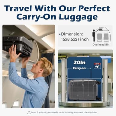 Coolife Luggage Expandable(only 28") Suitcase PC+ABS Spinner Built-In TSA lock 20in 24in 28in Carry on - Image 2