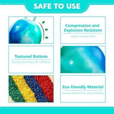 EVERICH TOY Hopper Ball, Clouds Hopping Toys for Kids, 20 Inch Bouncy Ball with Handle, Inflatable Bouncing Hoppity Hop Toys for Boys and Girls Gifts - Image 3