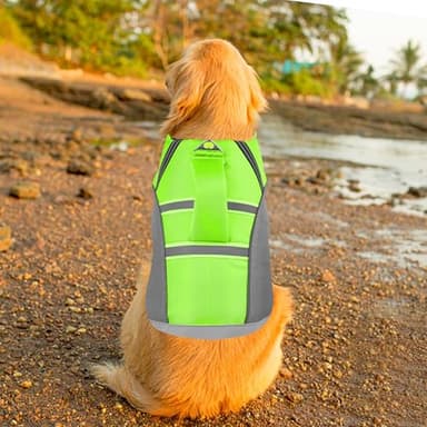 Mklhgty Dog Life Jacket for Swimming & Boating, Ripstop Safety Vest with Rescue Handle, High Buoyancy Preserver for Small Medium Large Dogs - Image 2