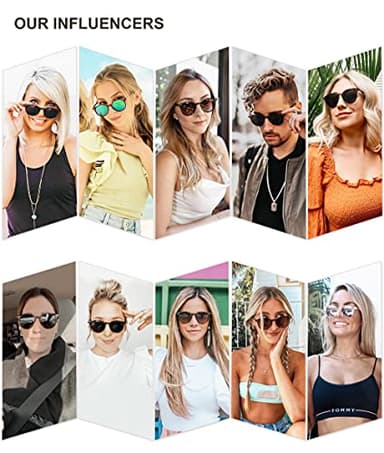 SOJOS Small Round Classic Polarized Sunglasses for Women Men Vintage Style UV400 Lens SJ2113, Black/Grey - Image 7