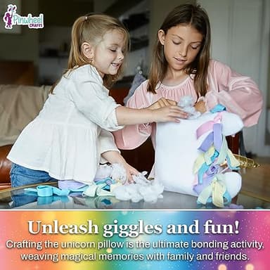 Pinwheel Crafts Unicorn Pillow Kit - DIY Arts and Crafts for Kids Ages 6 7 8-12+ Years, No Sewing Kit for Kids, Unicorn Pink Pillow Craft Kits for Birthday, Christmas Gifts for Girls - Image 7