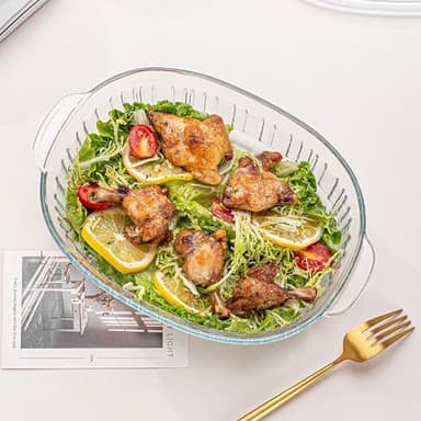 M MCIRCO 4-Piece Glass Casserole Baking Dish, Set of 2 Casseroles With Glass Lids, 1.9 Qt and 3 Qt - Image 2