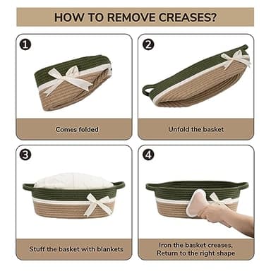 CHICVITA Small Storage Basket for Gifts Empty, Cute Decorative Basket for Living Room, Baby Gift Basket for Nursery, Rope Basket for Home Decor, 13 x 9.8 x 5 inches - Image 8