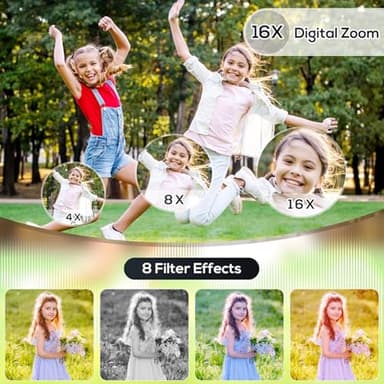Digital Camera for Kids, WITYEAH 48MP FHD 1080P Point and Shoot Digital Cameras with 16X Zoom Anti-Shake, Compact Portable Cameras for Photography, for Boys Girls Teens Beginners,White - Image 4