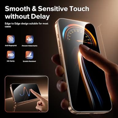 SuydanBox 3 Pack Privacy Screen Protector for iPhone 15 Pro Max, [One-Pull Installation] Military-Grade Shatterproof & Ultra Durable 9H Hardness, Anti-Spy Tempered Glass, Bubble-Free, Case Friendly - Image 4