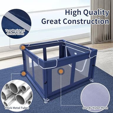 Puppy Playpen Indoor for Dog Small Pets, Dog Playpen 42x42 x25 inch, Dog Play Pen Indoors with Gate, Oxford Fabric Pet Exercise pens for Puppy, Anti-Tipping Dog Enclosure with Zipper Door - Image 5