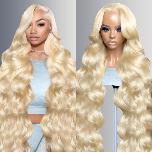 NBRUW 30 Inch 613 13x6 Lace Front Wig Human Hair 200 Density Body Wave Blonde Wig Human Hair 13x6 200 Density Blonde 613 HD Lace Front Wigs Human Hair Pre Plucked with Melted Hairline for Women - Image 1