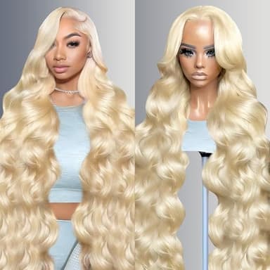 NBRUW 30 Inch 613 13x6 Lace Front Wig Human Hair 200 Density Body Wave Blonde Wig Human Hair 13x6 200 Density Blonde 613 HD Lace Front Wigs Human Hair Pre Plucked with Melted Hairline for Women - Image 1