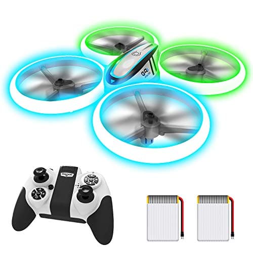 Q9s Drones for Kids,RC Drone with Altitude Hold and Headless Mode,Quadcopter with Blue&Green Light,Propeller Full Protect,2 Batteries and Remote Control,Easy to fly Kids Gifts Toys for Boys and Girls - Image 1