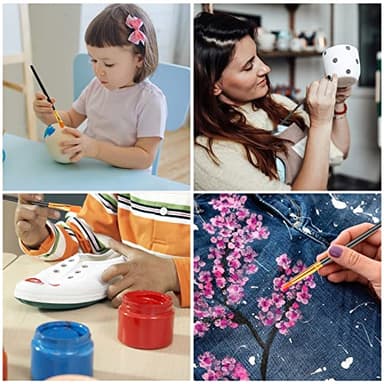 ESRICH Acrylic Paint Brushes Set,8Packs /80 Pcs Black Nylon Paintbrushes, Suitable for Acrylic Oil Watercolor Rock Body Face Nail Art,Perfect Suit of Art Painting, Best Gift for Kids Adult Drawing - Image 6