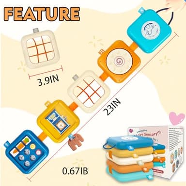 weirtoya Busy Board for 1 Year Old, Toddler Travel Toys for Toddler 1-3 Montessori Toys for 1 Year Old Travel Activities Cube Gifts for Baby Boy Girl My First Montessori Busy Board - Image 6