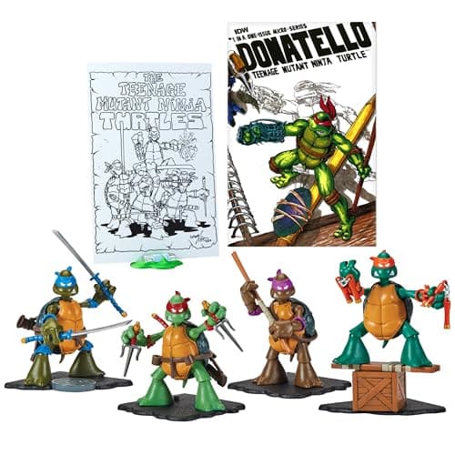 Teenage Mutant Ninja Turtles: Original Sketch Collector Figure with Comic Book by Playmates Toys - Image 1