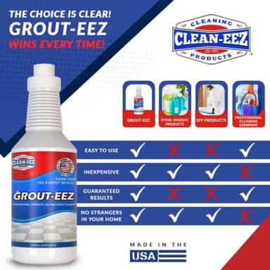 Clean-eez Grout Cleaner 2 Pack with Stand-Up Brush Attachment - Stain Remover Heavy-Duty Scrubber - Bathroom Shower Ceramic Porcelain Tile & Grout Only - Easy Control Flip Top Cap - 32 oz. - Image 9