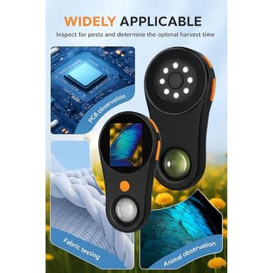 Digital Microscope, Handheld Microscope, Coin Microscope, Trichome Magnifying Glass, USB Connection, 500x with 2.0" IPS Screen, Compatible with Windows/Mac – Includes Microfiber Cloth - Image 2