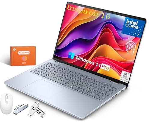Dell Inspiron 16" Touchscreen Laptop, FHD+, 300 nits Touch Screen, Intel 10-Core 7 150U(Up to 5.4GHz), 32 GB DDR5, 1 TB SSD, Webcam, Backlit Keyboard, Fingerprint Reader, Windows 11 Pro,w/Accessories - Image 1