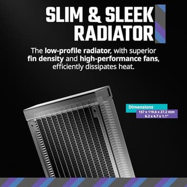 Cooler Master 120L Core Close-Loop AIO Liquid Cooler, R7|i5 Gen S Dual Chamber Pump, 120mm PWM, 120mm Radiator, White Lighting, AMD Ryzen AM5|4, Intel LGA 1851|1700 Platform - Image 9