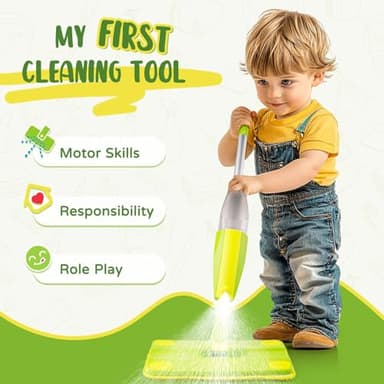 Toddler Spray Mop-Montessori Toys Mini Size Cleaning Mini Mop That Really Spray -Kid Pretend Play Toys Gift for Toddlers Girls Boys - Image 3